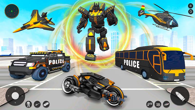 Police Bus Robot Bike Games ภาพหน้าจอ 2