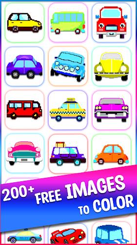 Cars Pixel Art Color by Number Screenshot 3