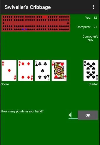 Schermata Swiveller’s Cribbage 3