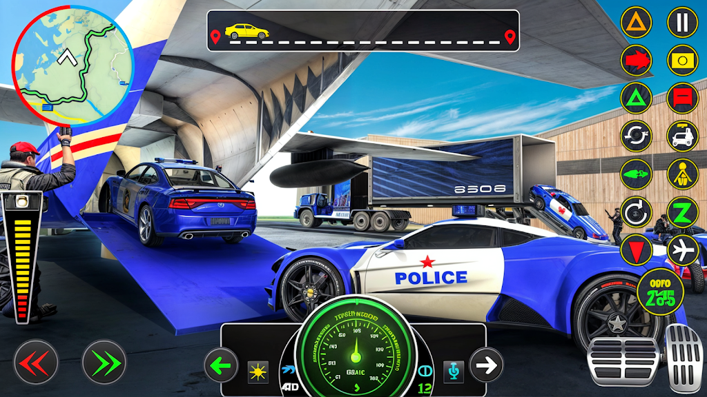 Police Muscle Car Cargo Plane Screenshot 1