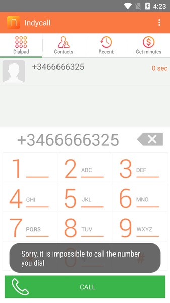 IndyCall - calls to India スクリーンショット 1