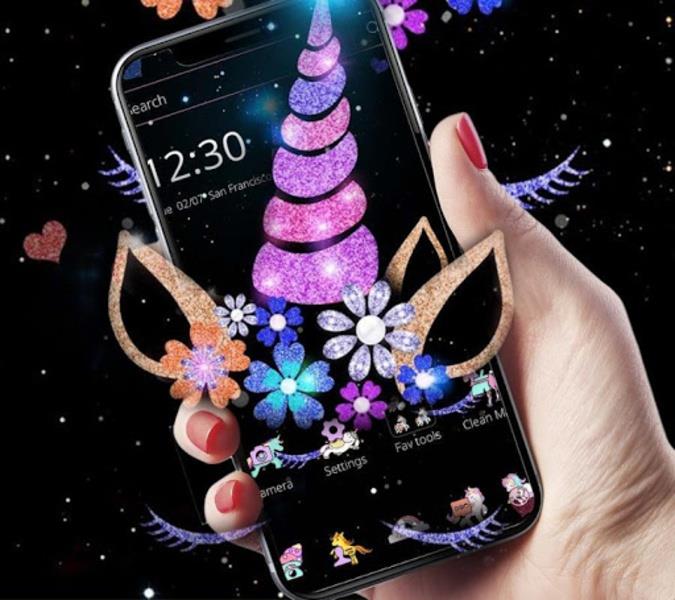 Night Star Unicorn Sparkling Theme স্ক্রিনশট 2