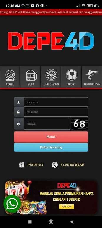 Slot Online DEPE4D 스크린샷 1