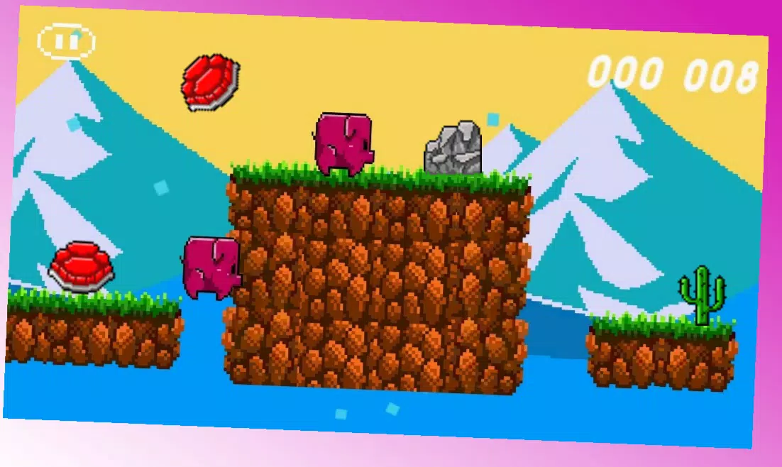 Turbo Pig platformer pixel art Tangkapan skrin 4