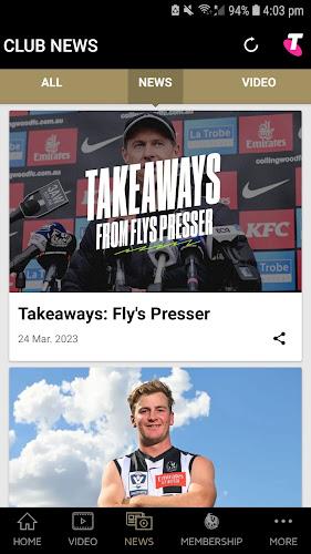 Collingwood Official App Captura de pantalla 2