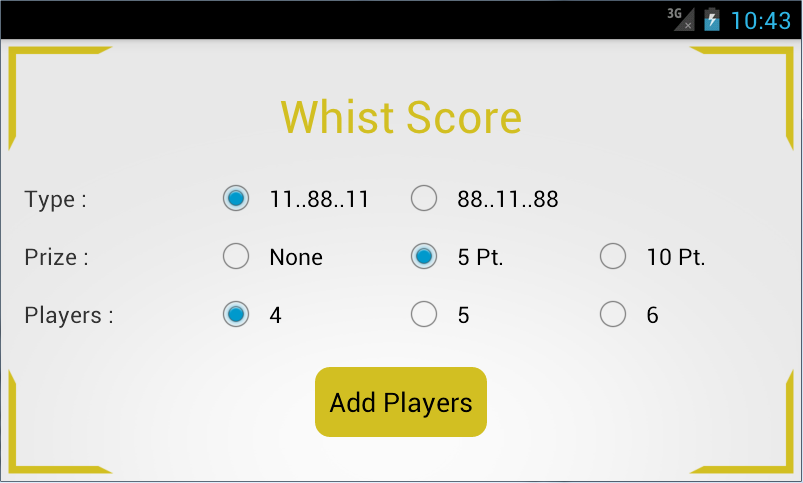 Whist Score Capture d'écran 1