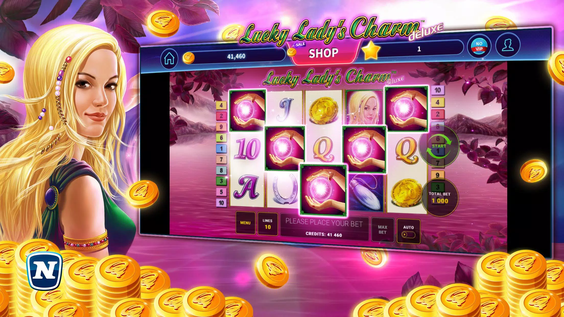 Lucky Lady’s Charm Deluxe Slot Captura de pantalla 1