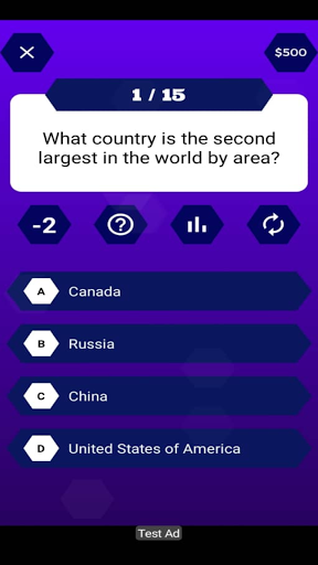Millionaire Game - Trivia Quiz Captura de pantalla 2