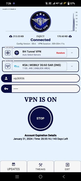 BH Tunnel VPN Tangkapan skrin 3