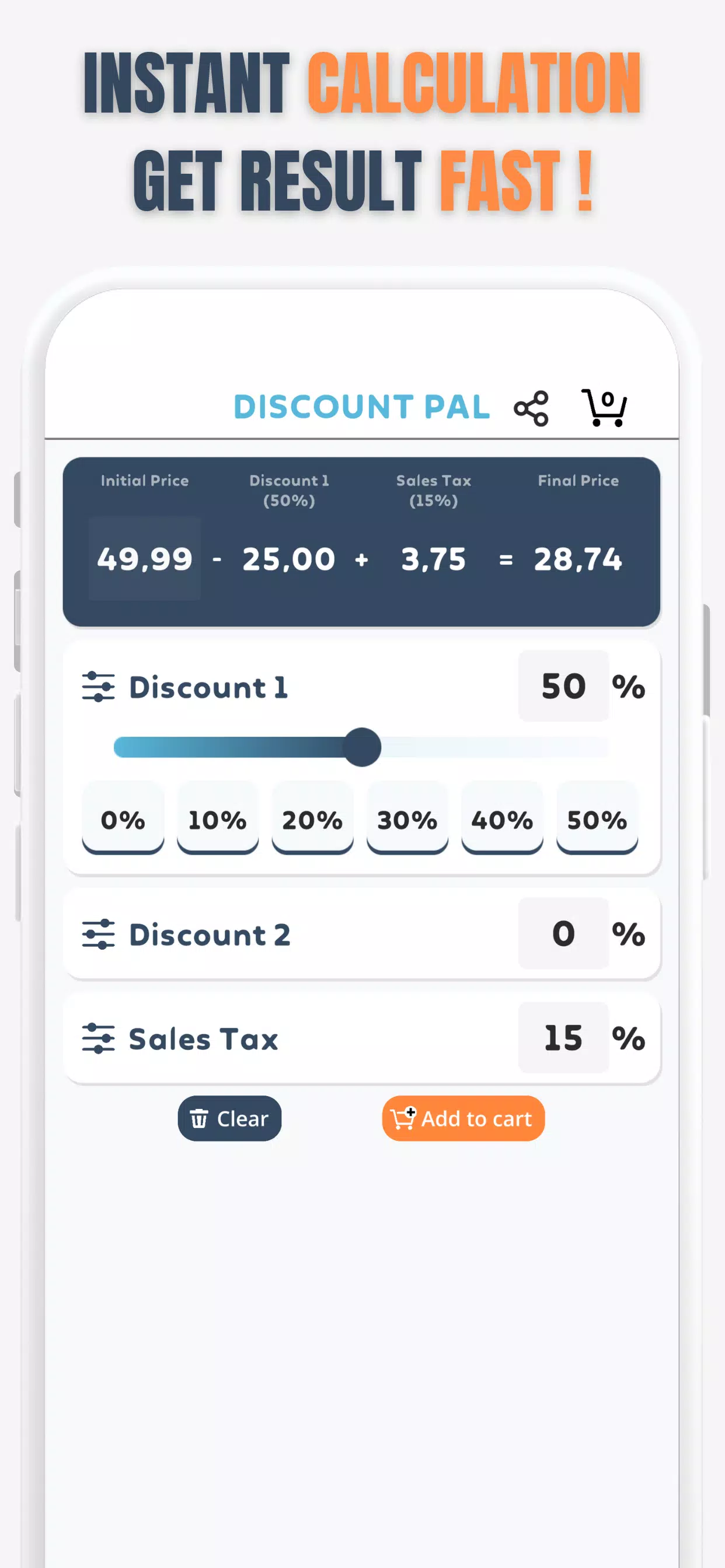 Percent Off Shoping Calculator應用截圖第1張