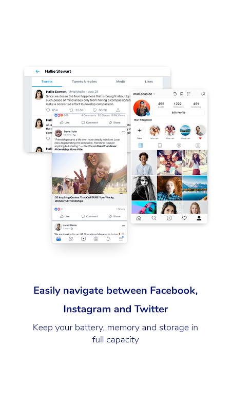 Social One - Facebook, Instagram & Twitter 스크린샷 1