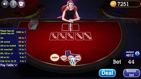 Texas Holdem Progressive Poker Schermafbeelding 2