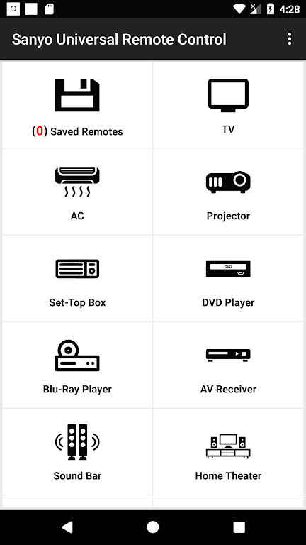 Sanyo Universal Remote स्क्रीनशॉट 1