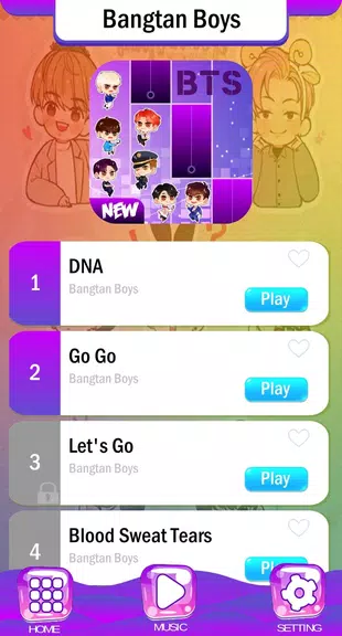 BTS Chibi Piano Tiles Schermafbeelding 1