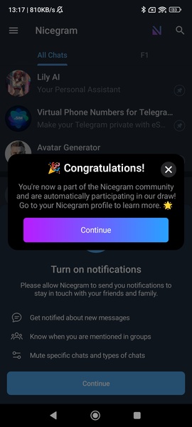 Nicegram: AI Chat for Telegram Screenshot 1