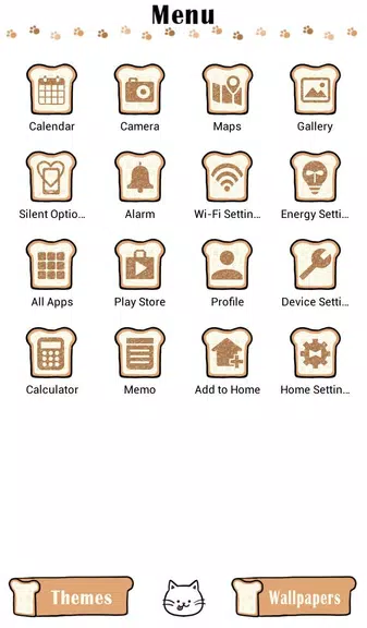 Cute Wallpaper Bread Cat Theme 스크린샷 2