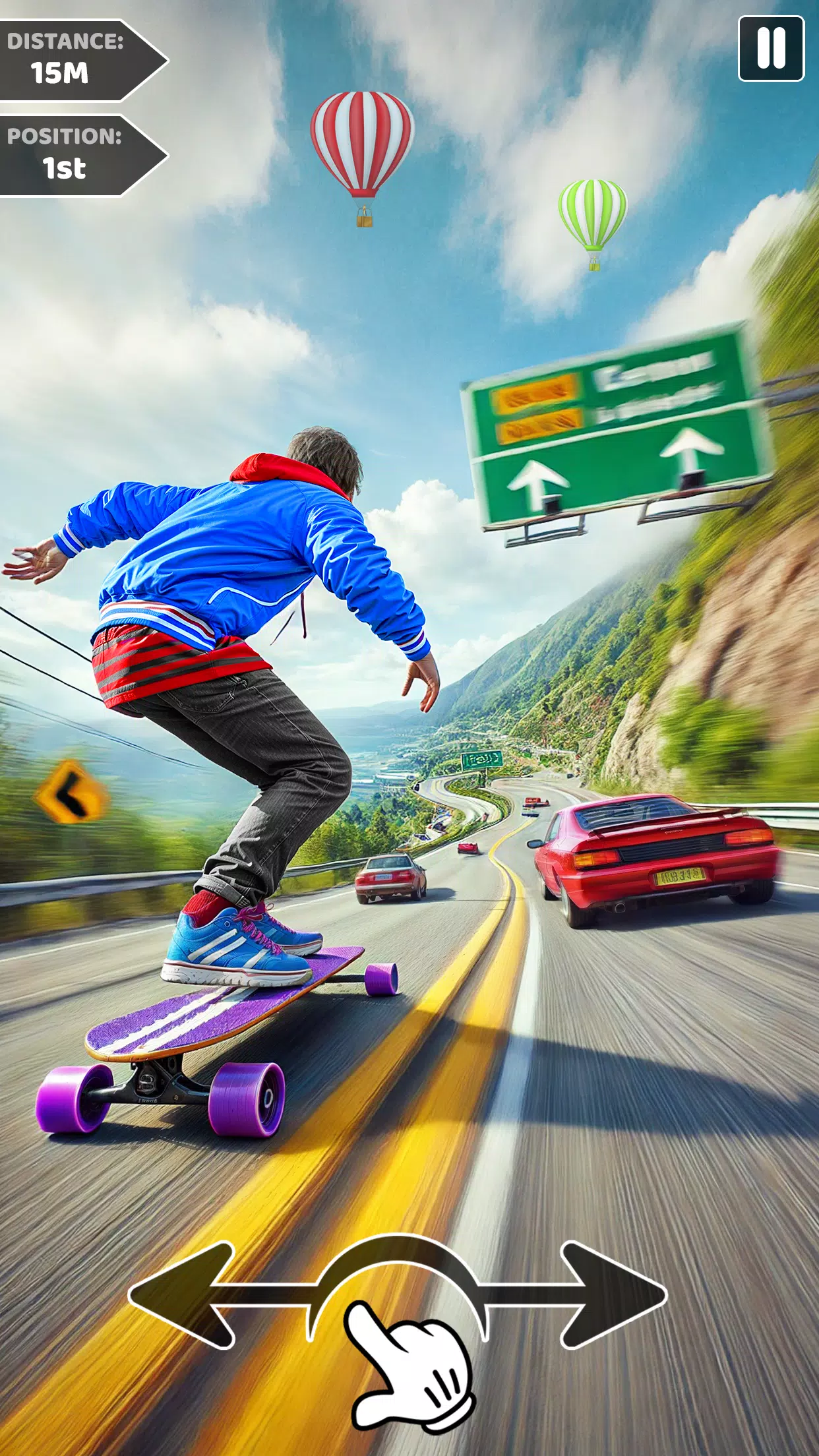 Downhill Skateboarding Game Ekran Görüntüsü 1