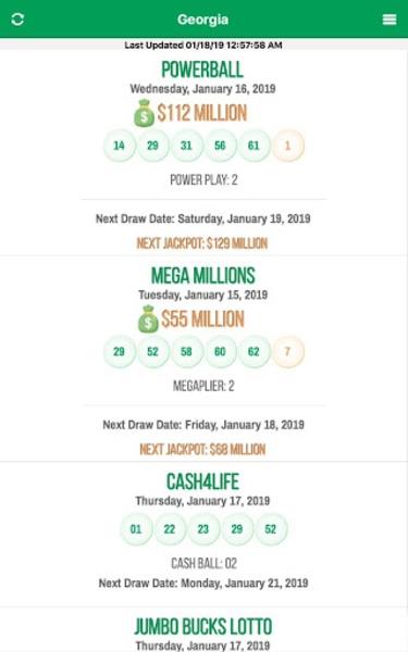 Schermata Lottery Results 4