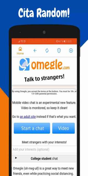 Omegle : Talk to Strangers Screenshot 1