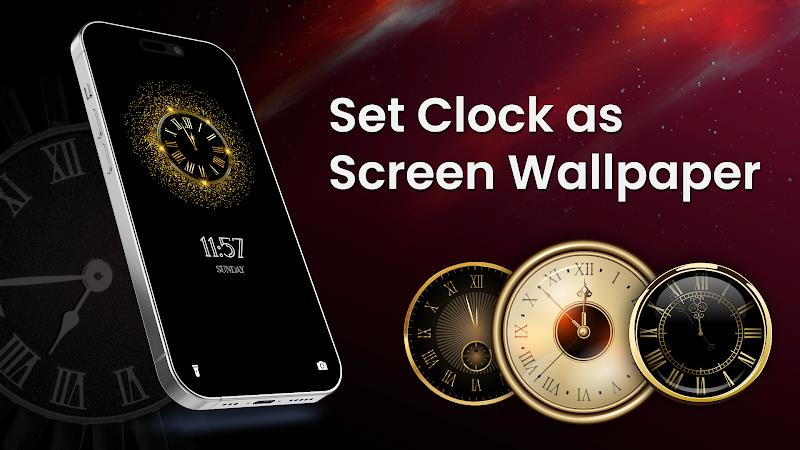 Analog Clock Wallpaper：3DClock स्क्रीनशॉट 4