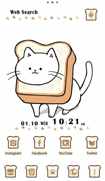 Cute Wallpaper Bread Cat Theme 스크린샷 1