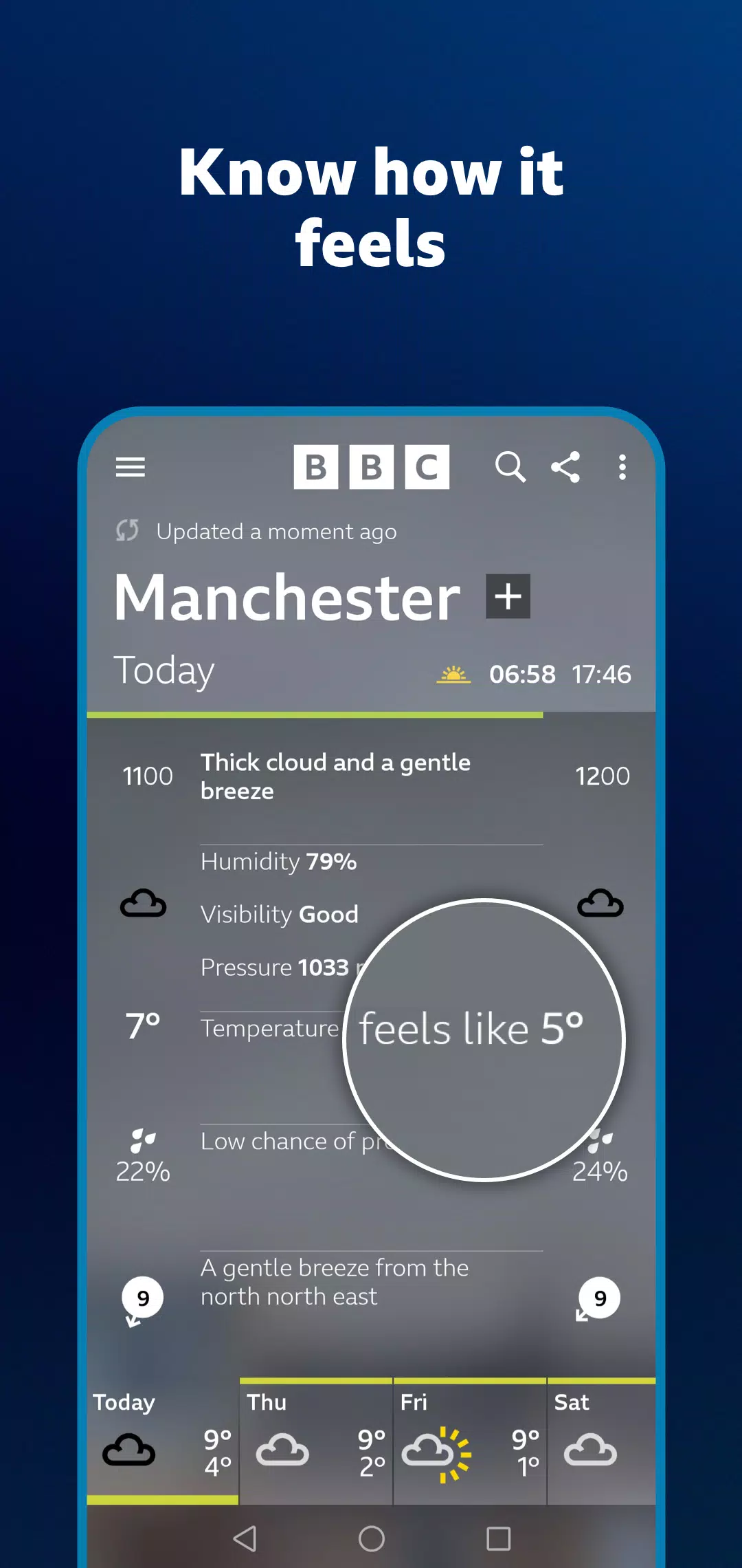 Schermata BBC Weather 4