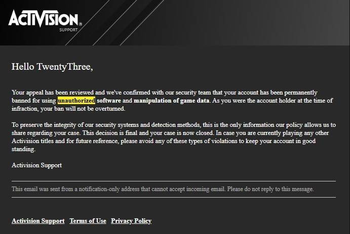 Call of Duty Playerは、不公平な登場人を持ち上げるためにActivisionを成功裏に訴えました