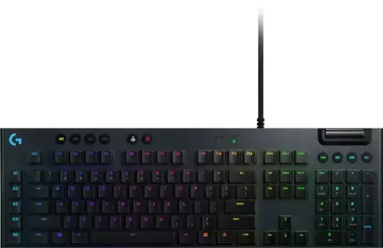 Logitech - G815 Lightsync คีย์บอร์ดเกมกลไกการเล่นเกมแบบมีสายขนาดเต็ม