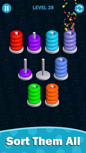 Stacolor: Hoop Stack Ring Game Captura de pantalla 2