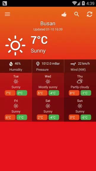 Weather South Korea Schermafbeelding 2
