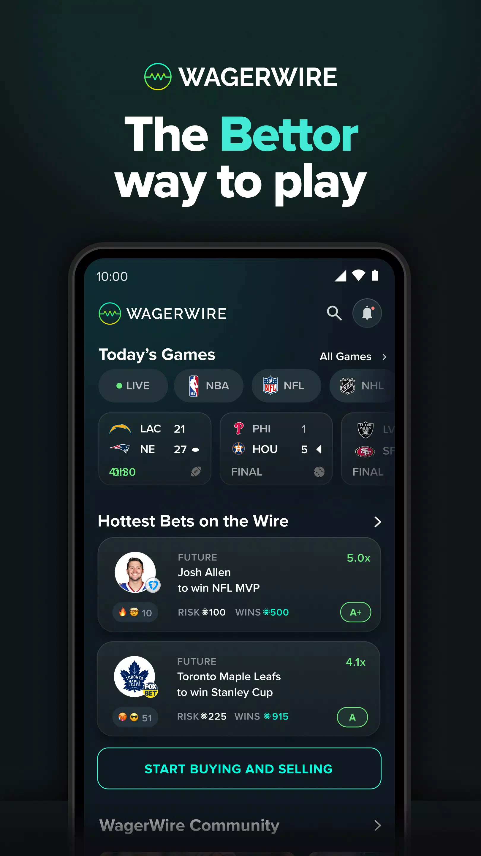 WagerWire Screenshot 1