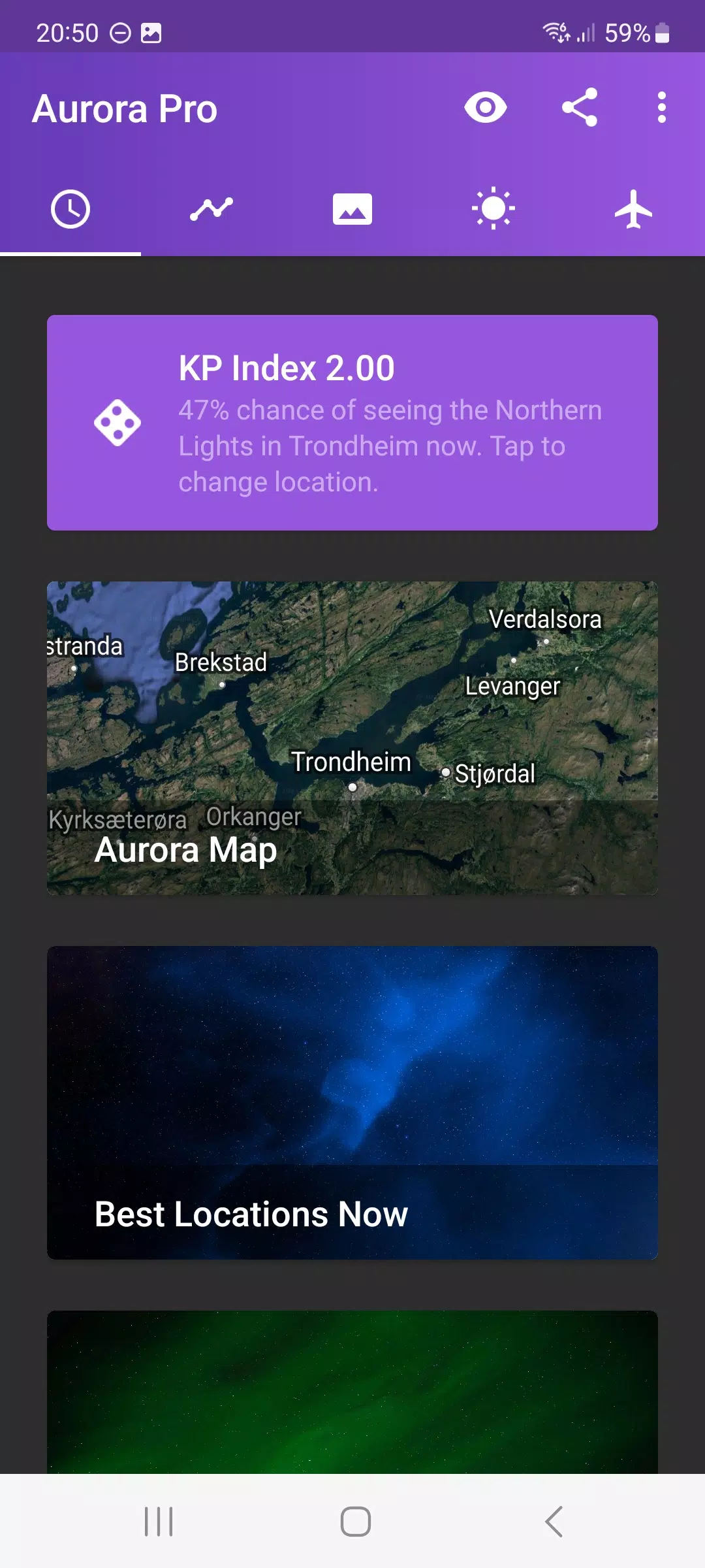 My Aurora Forecast Captura de pantalla 1