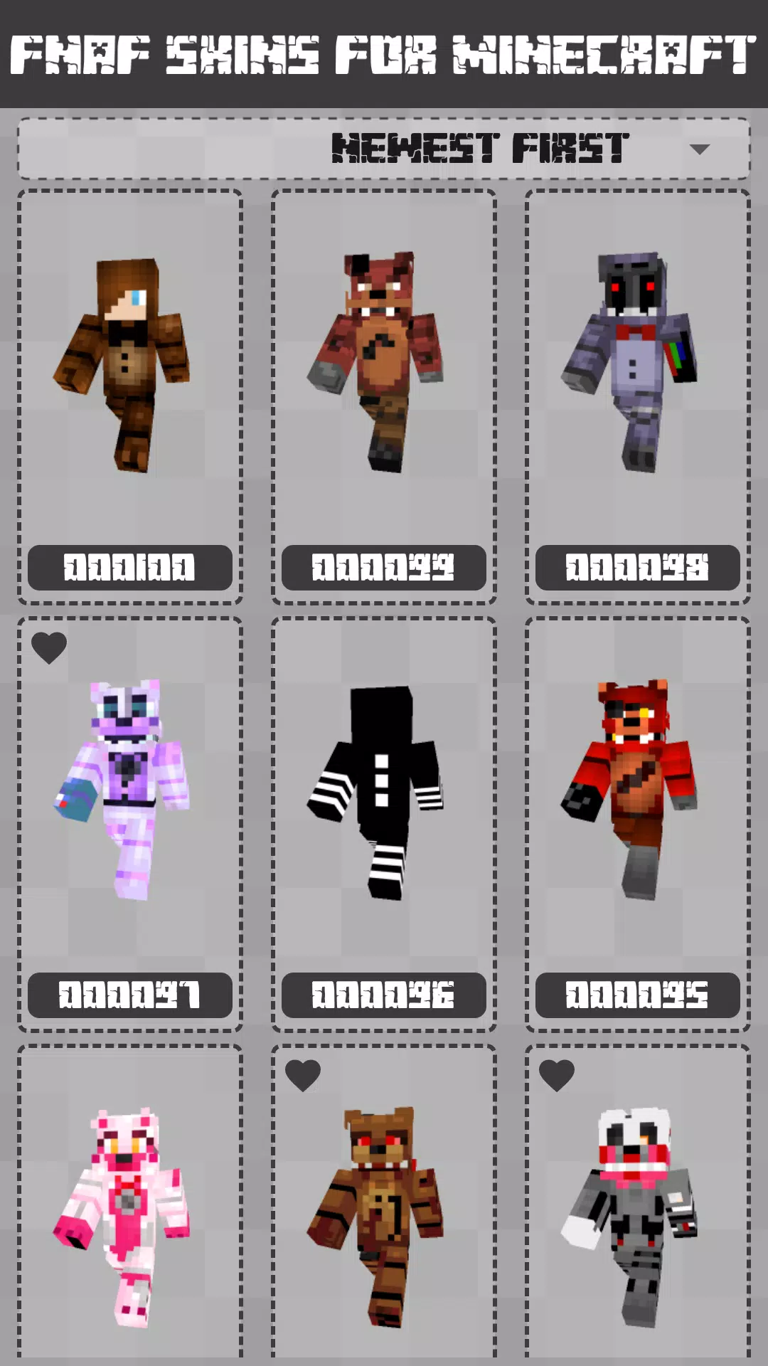 FNAF Skins for Minecraft PE Zrzut ekranu 1