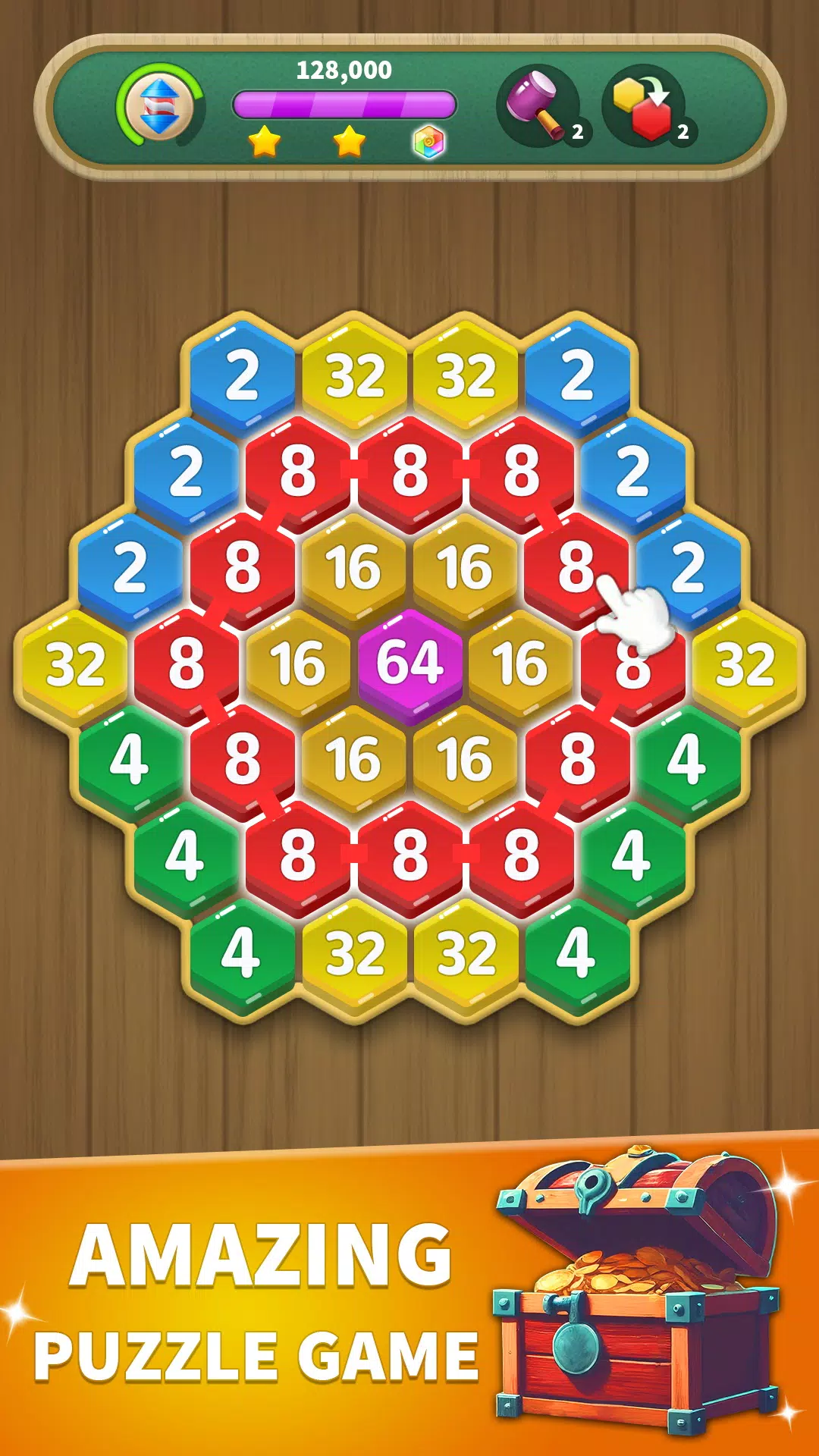 Hexa Connect: 2048 Puzzle Screenshot 1