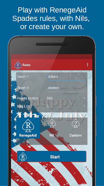 RenegeAid Spades Score App Zrzut ekranu 2