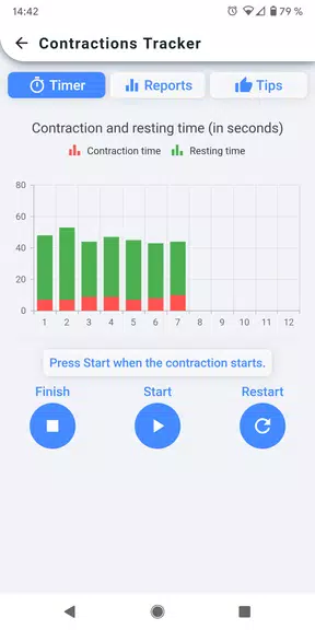 Schermata Contractions Tracker 1
