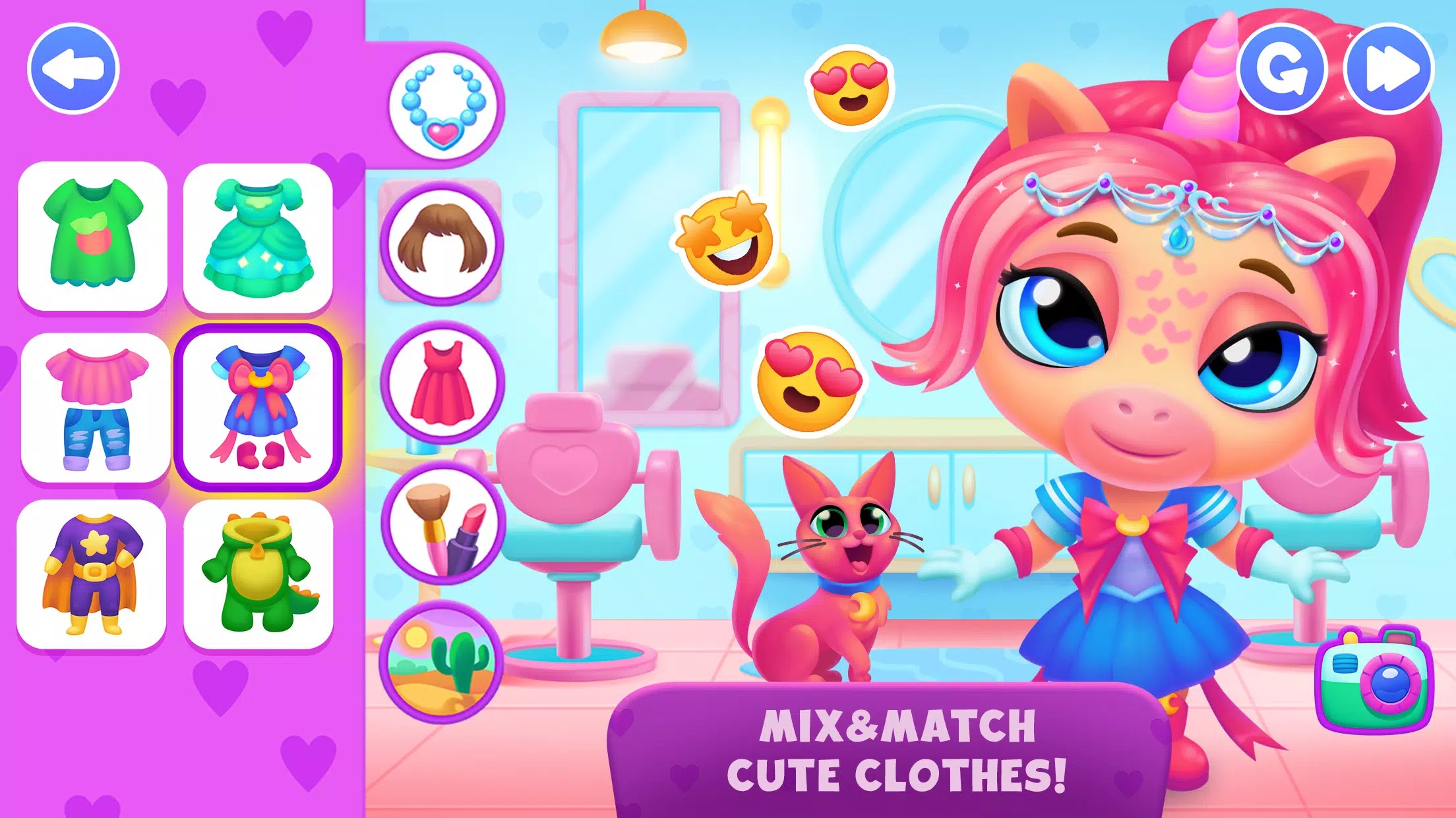 Unicorn Dress up games kids Captura de pantalla 3