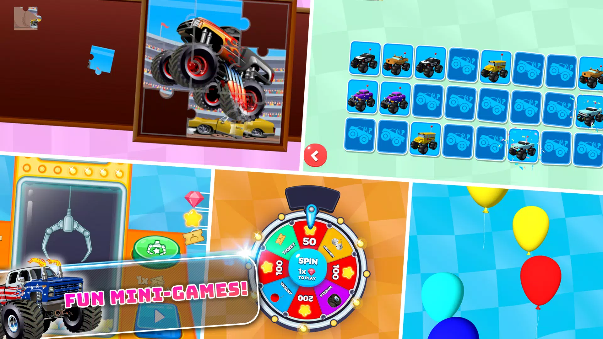 Monster Trucks Kids Race Game Ảnh chụp màn hình 4