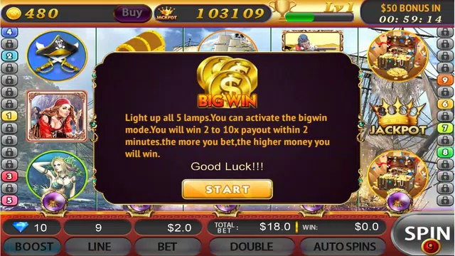 Pirate Slots - FreeSlots Game Screenshot 4