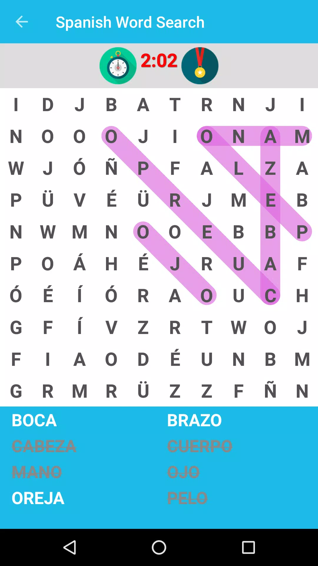 Spanish Word Search Game スクリーンショット 1