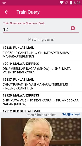 Indian Train Status Zrzut ekranu 4