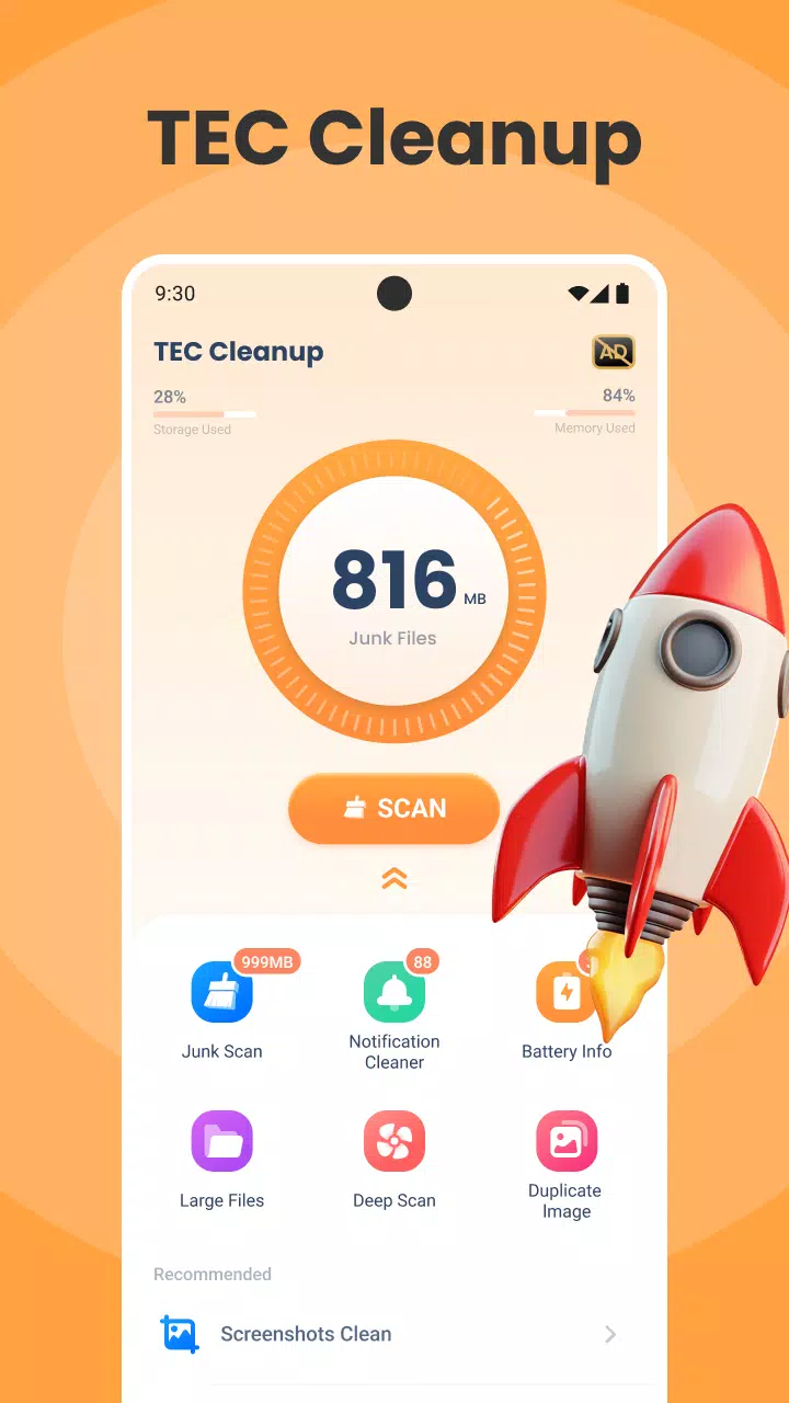 TEC Cleanup - Storage Cleaner ภาพหน้าจอ 1