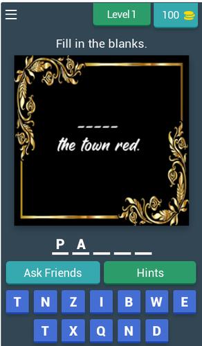 Fill in the Blank Word Quiz Screenshot 1