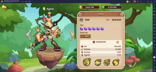 Sylvie dalam Idle Heroes: Kemahiran Terbaik, Artifak, dan Pembinaan
