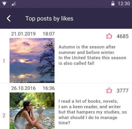 Likes Instagram स्क्रीनशॉट 1