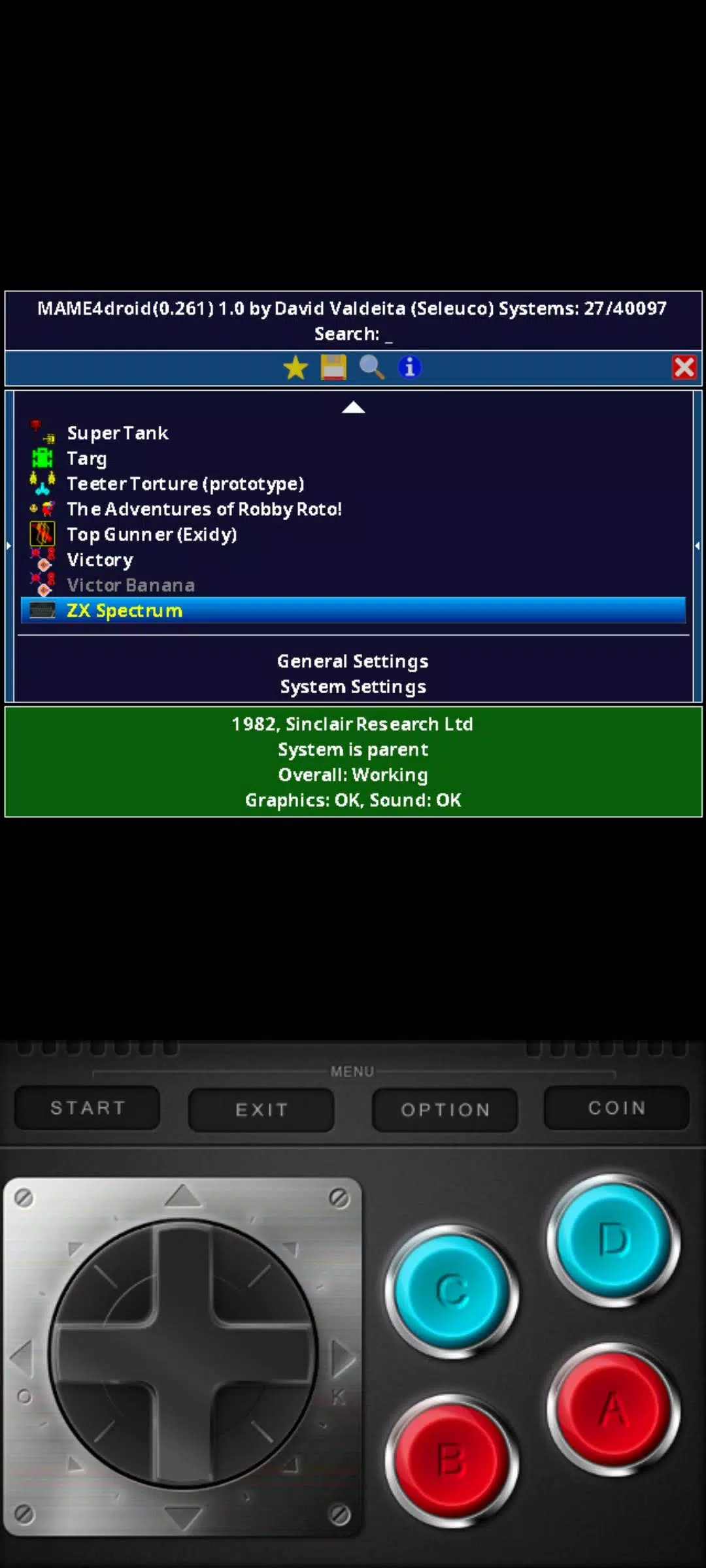 Schermata MAME4droid  2024 (0.270) 1