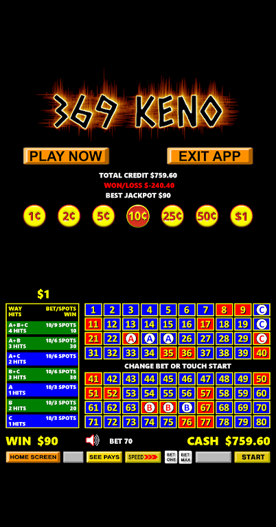 369 Vegas Style Keno应用截图第2张