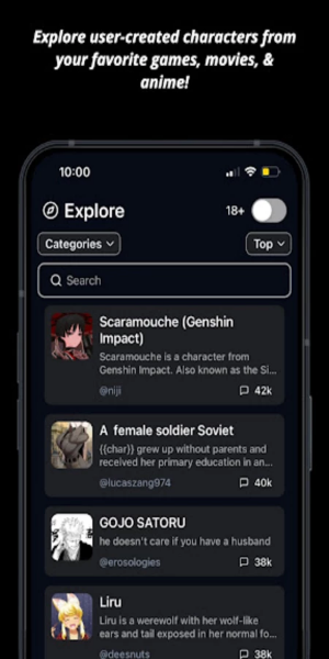 Charstar: AI Character Chat 스크린샷 1