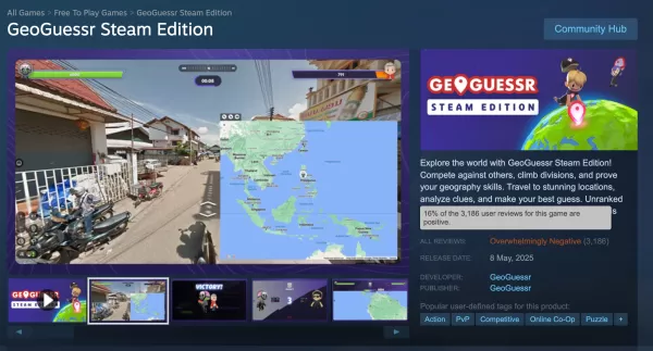 Geoguessr响应蒸汽版本接近底部收视