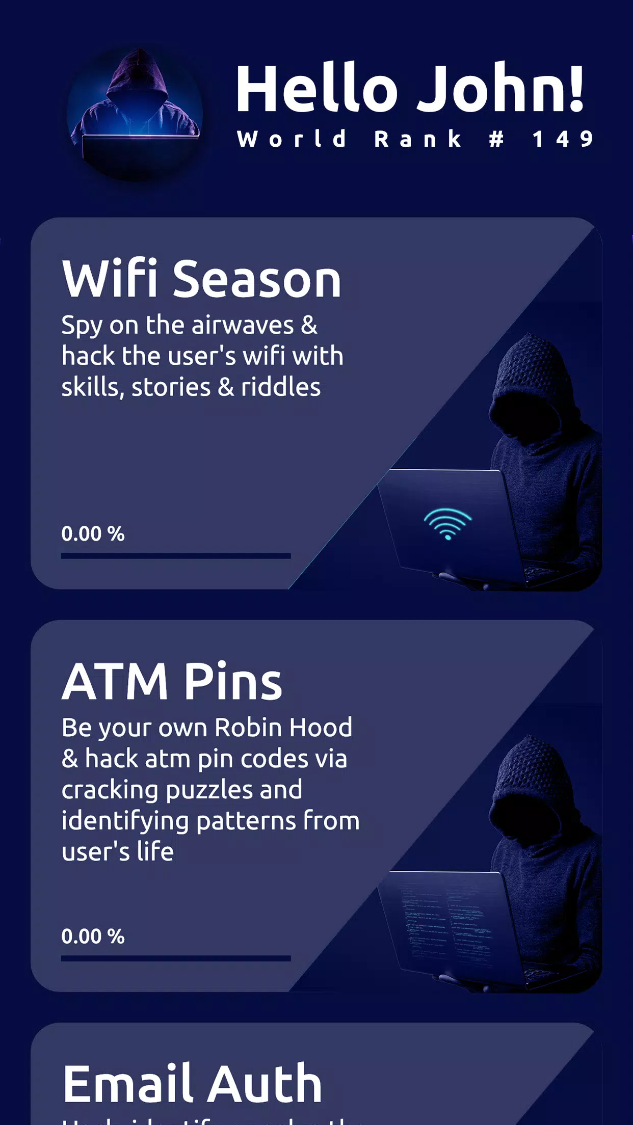 Cyber Hacker Bot Hacking Game Schermafbeelding 2